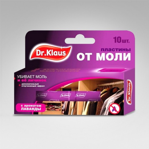 Dr.Klaus - Пластины от МОЛИ, лаванда, в коробке 10 шт